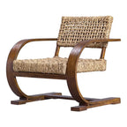 Fauteuil d'appoint bohème en fibres de bananier tressées naturelles