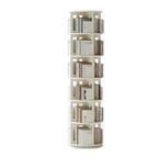 Bibliothèque verticale étroite rotative en bois