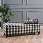 Banc de rangement rembourré moderne pour entrée de salon