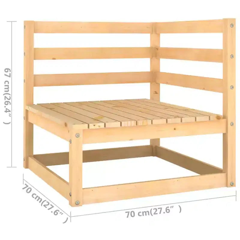 vidaXL Ensemble de Mobilier de Jardin 10 Pièces Canapé d'Angle d'Extérieur en Bois de Pin Massif