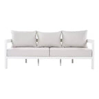 Christopher Knight Home Althea, ensemble de conversation moderne incurvé de 5 pièces en aluminium pour l'extérieur avec table basse en verre