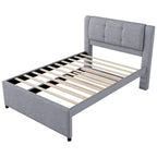 Lit plateforme tapissé Merax de taille standard avec lit gigogne
