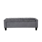 Banc de rangement capitonné en velours avec dessus rabattable
