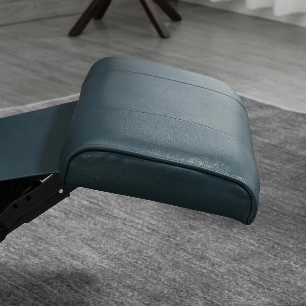 Fauteuil inclinable HomCom en similicuir avec base pivotante manuelle réglable et repose-pieds confortable et relaxant