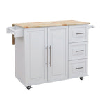 Îlot de cuisine multifonctionnel et desserte/buffet avec porte-épices et porte-serviettes