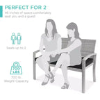 Banc de jardin en osier d'extérieur 2 places Best Choice Products avec coussin, capacité de 317 kg