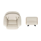 Jovan 31.5 Fauteuil inclinable en cuir véritable avec ottoman