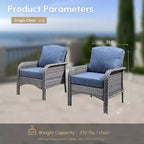 HOMLUX Lot de 2 chaises de patio en osier, ensemble de chaises d'extérieur tout temps à dossier haut en rotin