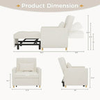 AECOJOY Fauteuil Convertible 3-en-1 avec Oreiller et Dossier Réglable