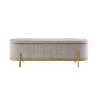 Ottoman de rangement - Chenille gris clair