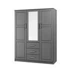 Palace Imports Armoire Cosmo 3 portes 100 % bois massif avec portes en bois massif ou portes miroir