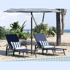 Lot de 2 Chaises Longues de Jardin, Chaises Inclinables Réglables sur 5 Positions avec Tissu Textilène, Transats de Piscine pour Jardin et Balcon