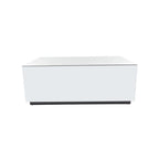 Table basse rectangulaire en verre et miroir avec base surélevée - Argent - Décor Roche River - 71x119x46 cm