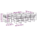 vidaXL Salon de jardin avec coussins 13 pcs Texaline noire - Chaises pliables peu encombrantes, Résistant aux UV, Table en verre trempé