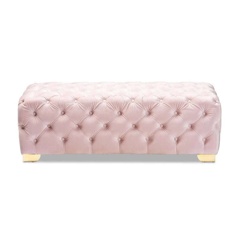 Banc ottoman en velours Gracewood Hollow Solanki