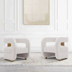 Manhattan Comfort Ensemble de 2 fauteuils d'appoint en velours Amirah moderne