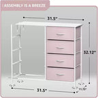 Commode Sorbus 8 tiroirs – Unité de rangement avec cadre en acier, plateau en bois, bacs en tissu – pour chambre à coucher, placard, bureau et plus encore