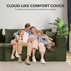 Canapé modulaire sectionnel nuage 107/137, canapé sans armature à assise profonde, canapés de sol confortables convertibles avec poufs et mousse à mémoire de forme