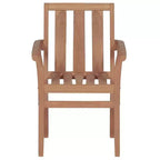 vidaXL Lot de 8 Chaises de Jardin Empilables en Bois de Teck avec Coussins Gris - Sièges d'Extérieur Durables