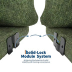 Canapé modulable deux places en tissu chenille, canapé nuage avec éponge haute résilience, canapé sans armature pour appartement, bureau