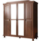 Palace Imports Kyle Armoire 4 portes 100 % en bois massif avec portes en bois massif ou portes miroir