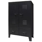 vidaXL Armoire en tôle noire avec étagères réglables moyennes