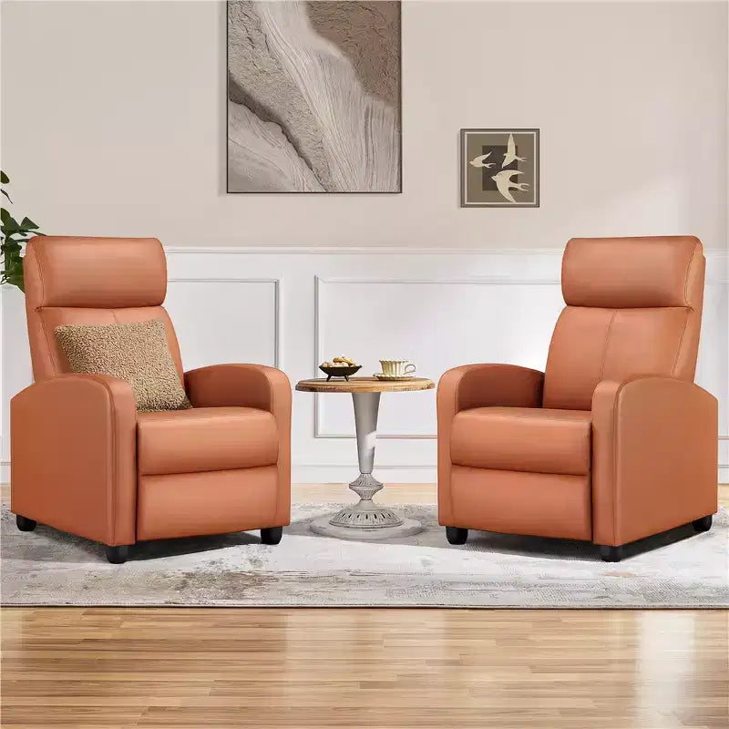 Yaheetech Lot de 2 Canapés Inclinables Modernes en Cuir PU pour Salon, Chambre