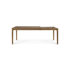 Table à manger extensible en teck naturel avec rallonge dissimulée pour salle à manger