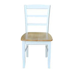 Ensemble table à manger 3 pièces avec 2 chaises à dossier à barreaux blanc/naturel – International Concepts : Bois massif, carré, non extensible