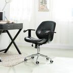 Fauteuil de bureau pivotant réglable en similicuir Glitzhome avec accoudoir, design ergonomique