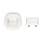 Jovan 31.5 Fauteuil inclinable en cuir véritable avec ottoman
