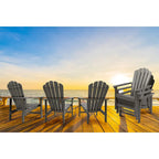 Chaise Adirondack empilable Vrakae de 6 pièces en PEHD résistant aux intempéries pour patio