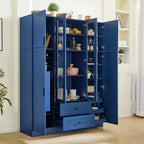 Armoire de rangement de cuisine sur pied Whisen 71H, grand buffet de salle à manger avec 6 portes et étagères réglables