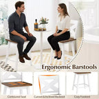 Lot de 4 tabourets de bar pivotants Costway 24" avec dossier, large assise et repose-pieds pour îlot de cuisine
