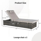 Excellent ensemble de chaises longues d'extérieur pour la relaxation et les loisirs