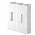 Armoire de rangement moderne sur pied en bois massif avec étagères