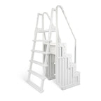Escalier de piscine facile Blue Wave avec échelle extérieure pour piscines hors sol - 32,5 po L x 56 po P x 81 po H