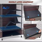 Cage pour petits animaux, cage pour furet - Habitat à 5 niveaux de 59 po avec meuble de rangement, comprend hamac/roulettes/rampes amovibles/plateaux faciles à nettoyer