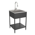 Évier de buanderie et support de lavage en acier inoxydable de 24 po L x 22 po P x 35 po H