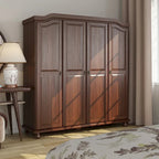 Palace Imports Kyle Armoire 4 portes 100 % en bois massif avec portes en bois massif ou portes miroir