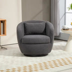 Fauteuil club pivotant rembourré avec rangement, chaise d'appoint moderne pour salon, chambre, bureau ou coin lecture