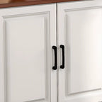 Meuble TV moderne blanc en bois avec rangement et gestion des câbles
