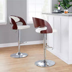 Lot de 2 tabourets de bar réglables pivotants Pino, style Mid-Century Modern - Lumisource
