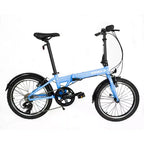 Vélo pliant ZiZZO Via 7 vitesses en aluminium 20 pouces - Bleu ciel