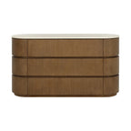 Commode sculpturale en marbre biologique avec rangements - Chambre à coucher | Finition polie