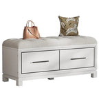 Banc à chaussures avec coussin amovible et rangement dissimulé pour l'organisation de l'entrée et du salon
