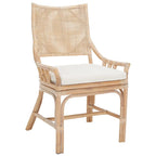 Chaise de jardin en rotin avec coussin 22 L x 24 P x 37 H 22L x 24P x 37H