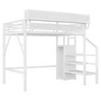 Lit mezzanine jumeau Okak 94IN avec armoire, lit jumeau avec étagères de rangement et panier, cadres de lit pour chambre à coucher, dortoir