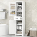 Meuble de salle de bain autoportant avec 2 portes, étagères réglables et rangement de porte, organiseur de salle de bain haut