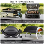 Îlot de cuisine extérieure de 198,9 cm avec comptoir en acier inoxydable, station de barbecue pliable et armoires de rangement, noir